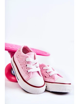 Dětské Tenisky S Krajkou Růžove Roly-Poly Dětské Tenisky S Krajkou Růžove Roly-Poly
