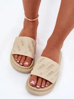 Dámské pantofle na platformě Big Star – béžové