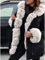 Dámská zimní bunda parka s kožešinou CHARMFUR černá FashionStreet TY4771 Dámská zimní bunda parka s kožešinou CHARMFUR černá FashionStreet TY4771