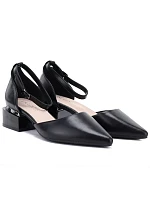 Dámské lodičky na klínku s páskem černé Vinceza 62278