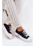 Dámské trampky na platformě LEE ISLA C WOMEN LOW – černé