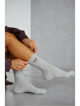 Dámské ponožky s medvídkem – šedé