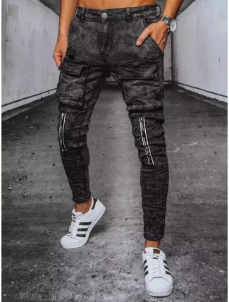 Pánské džínové bojové kalhoty černé FashionStreet UX3580