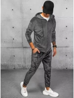 Pánská šedá velurová mikina FashionStreet BX5540