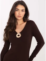 PM SK šaty DF61033.58 tmavě hnědé