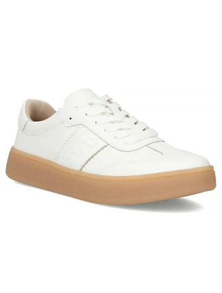 Dámské kožené boty na platformě bílé Filippo DP7543/26