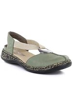 Rieker 46461-52 kožené sandály damakie built-in green