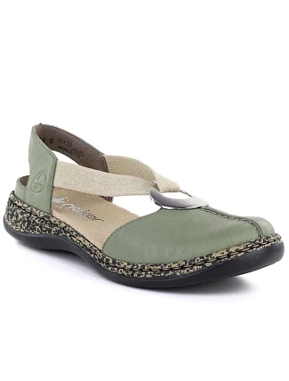 Rieker 46461-52 kožené sandály damakie built-in green