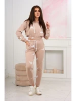 Sada s potiskem pistole béžová