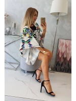 Netopýří šaty s vázáním v pase bílé