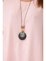 Oversized halenka s přívěskem pudrově růžová