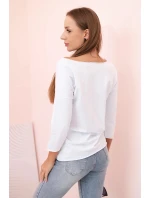 Dámská halenka s lodičkovým výstřihem bílý