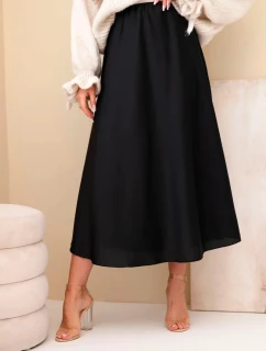 Dámská viskózová rozšířená sukně černá