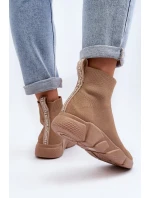 Dámská sportovní obuv s ponožkou Béžová Zirila