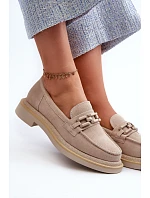 Dámské semišové mokasíny HX52-222 béžové -  S.Barski