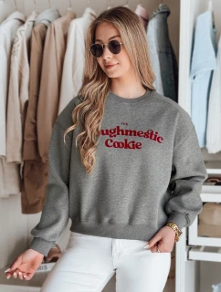 Dámská oversize mikina s potiskem COOKIES tmavě šedá FashionStreet BY1443