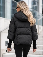 Dámská zimní prošívaná bunda s kapucí, černá, FashionStreet TY5826