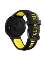 Silikonový řemínek pro Garmin G02 - černožlutý Silikonový řemínek pro Garmin G02 - černožlutý