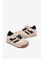 Dětské Sneakersy Sportovní Boty Na Suchý Zip Béžové Viona