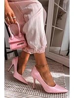Klasické lakované lodičky z umělé kůže růžové Odira