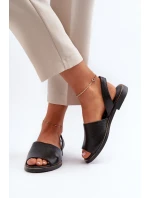 Černé kožené nazouvací sandály Lemar Alivia