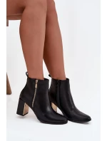 Dámské kotníkové boty na sloupku Camilyn – černé