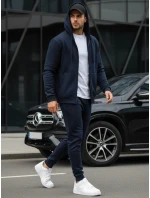 Pánská mikina na zip tmavě modrá BX2195