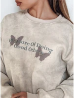 Dámská oversize mikina s motýly SPARKI šedá FashionStreet BY1406 Dámská oversize mikina s motýly SPARKI šedá FashionStreet BY1406