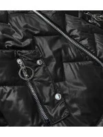 Černo/modrá dámská bunda s kapucí (BH2003BIG)