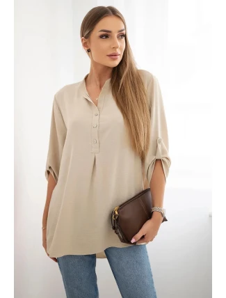 Halenka s prodlouženým zadním dílem tmavě béžová