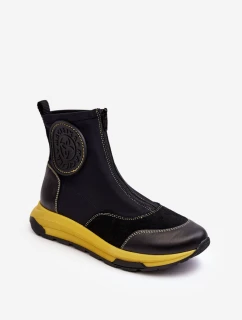 Dámské kožené boty s zipem Maciejka 06297-01 černé