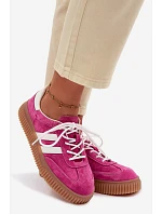 Dámské semišové tenisky na platformě fuchsiové Marisae