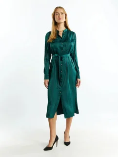 Dámské saténové šaty Bottle 1210-009 zelené - Monnari