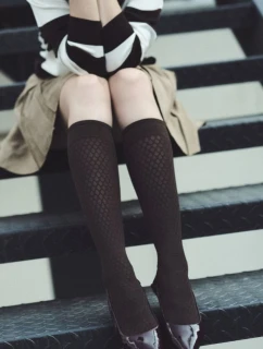 Silné ponožky - vzor GLAM KNEE HIGHS