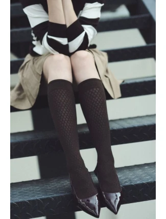 Silné ponožky - vzor GLAM KNEE HIGHS