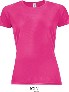 SOL'S Sporty Women Dámské raglánové sportovní tričko 25.1159 neon pink