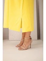 Dámské bavlněné šaty Plus Size s výstřihem do V žlutá
