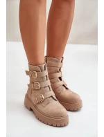 Zateplené dámské boty se zdobením béžové Ciascia