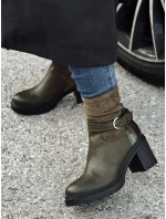 Dámské boty NOIRSTEP na podpatku zelené FashionStreet ZY0525