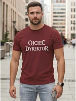 Pánské klasické tričko s nápisem bavlna vínové FashionStreet NX5144R Pánské klasické tričko s nápisem bavlna vínové FashionStreet NX5144R