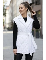 Prošívaná vesta Goodlookin s páskem bílá (B8603-26)