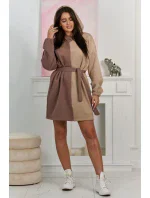 Izolovaná dvoubarevná mikina tmavě béžová + světle béžová