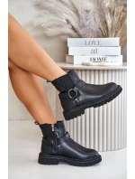 Kotníkové Boty Zateplené Na Zip Big Star OO274A128 Černé