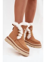 Dámské zimní boty z přírodního semiše Lee Cooper LCJ-25-01-3738 Camel