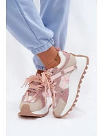 Tenisky na platformě z přírodního semiše GOE TT2N4022 růžové