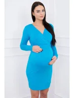 Přiléhavé šaty s výřezem pod prsy tyrkysové