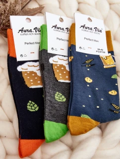 Mužské ponožky s pivními vzory černé