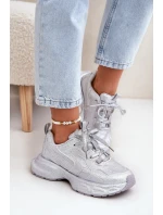 Dámské tenisky zdobené krystaly stříbrné Porrot