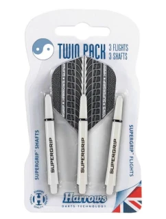 Brány Twin Pack Supergrip shafty + Supergrip peří (bílé)