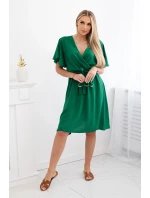 Šaty s vrstveným výstřihem zelený Šaty s vrstveným výstřihem zelený